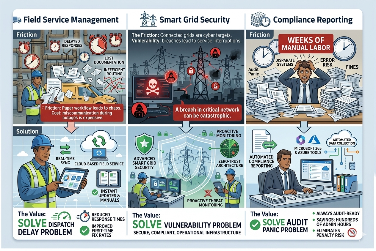 Energy and Utilities Sector Digital Transformation - Smart Grid Management, Microsoft 365 Collaboration, Zoho Creator for Utility Billing, Cloud-Based Monitoring Systems, Nairobi Energy IT Solutions